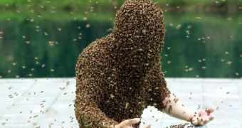 Experienced beekeeper spends 53 minutes and 34 seconds with his upper body covered in bees