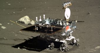The Yutu rover, as seen by cameras on-board the Chang'e-3 lander