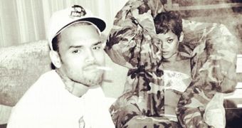Chris Brown and Rihanna spent Sunday morning chilling and smoking