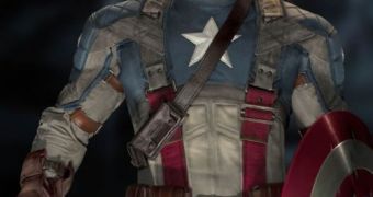 Chris Evans in official movie still for “The First Avenger: Captain America”