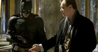 Screenwriter / director Chris Nolan and his Batman leading man Christian Bale
