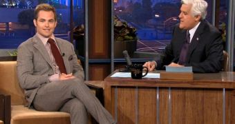 Chris Pine stops by Jay Leno to promote new film, “People Like Us”