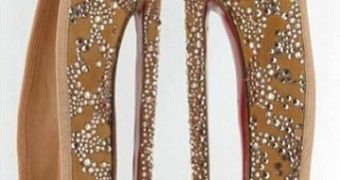 Custom made, 8-inch, ballet-inspired Christian Louboutin shoes