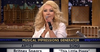 Christina Aguilera does a mean Britney Spears on Jimmy Fallon