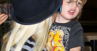 Christina Aguilera and son Max at LAX