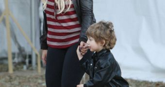 Christina Aguilera and son Max go shopping for a Christmas tree