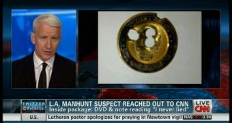 Christopher Dorner sent Anderson Cooper a package including a coin riddled with bullet holes