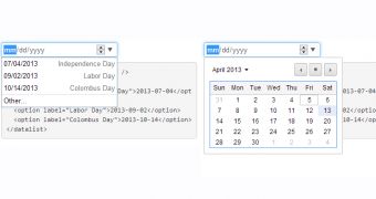 The new date and time HTML5 input selectors in Chrome 27