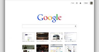 Google Chrome with the search homepage built into the new tab page