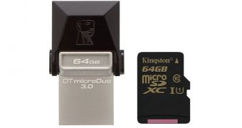 Kingston USB OTG flash drive and Class 10 memory card
