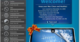 Holiday-themed CleanMyMac software update