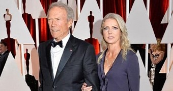 Clint Eastwood and Christina Sandera at the Oscars 2015