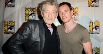 The two Magnetos come together at Comic-Con 2013: Ian McKellen and Michael Fassbender