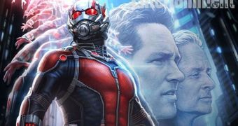 Ant-Man sizzles in the concept art poster newly released at Comic-Con 2014