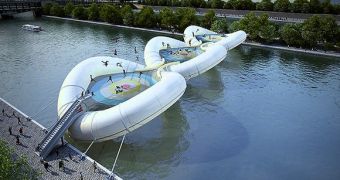 Company has plans to install a trampoline bridge in Paris