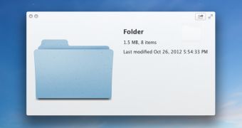 Quick Look demonstration in OS X Mountain Lion - previewing a folder
