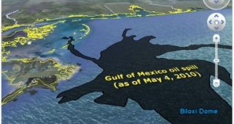 The Gulf of Mexico oil spill in Google Earth