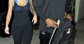 Kim Kardashian leaving the gym with her personal trainer