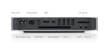 The ports and connectors availble on the new Mac mini (Mid 2010)