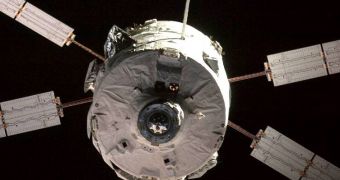The ATV Jules Verne, as it approached the ISS last year, during the first mission of the European ATV program