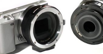 Conurus Smart Adapter for installing Canon EF lenses on a Sony NEX camera