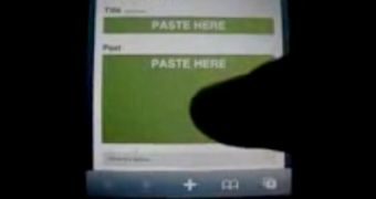 A screenshot from the demonstration video of Pastebud