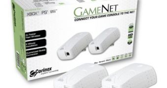 The Corinex GameNet set allows users to connect their consoles directly to the power outlet