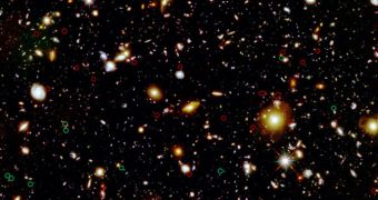 Some of the galaxies encircled in green appeared when the Universe was less than a billion years old