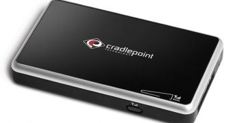 The CradlePoint CTR500 wireless modem offers secure connections while on the road