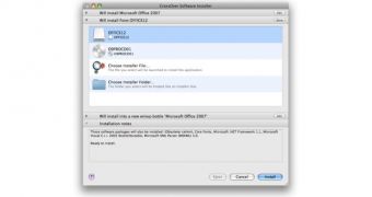 Choosing an installation source in CrossOver Mac