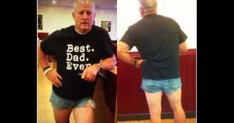 Scott Mackintosh wears Daisy Dukes to show daughter how they really make her look