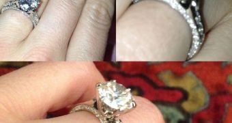 Crystal Harris shows off her new engagement ring on Twitter