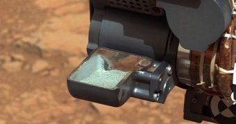 The white powder was extracted from inside a Martian rock