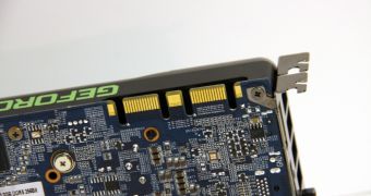 Nvidia's SLI Connectors on a GTX 670 video card