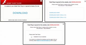 Fake Flash Player download website
