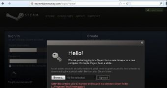 New type of Steam phishing page