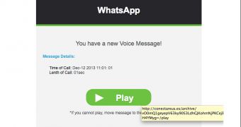 Fake WhatsApp voice message notification