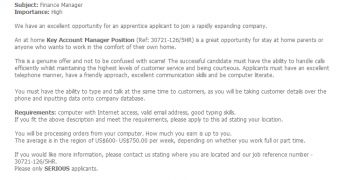 Fake job offer email