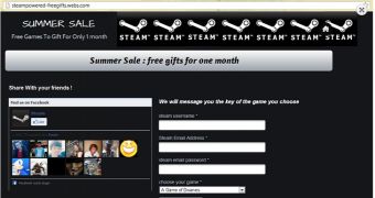 Steam phishing website