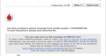 Fake Vodafone MMS email