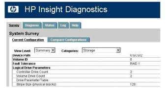 Multiple issues identified in HP Insight Diagnostics