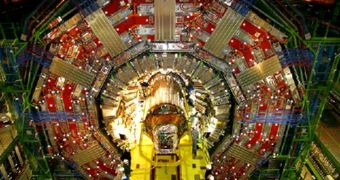 This is an image of the CMS particle detector on the LHC