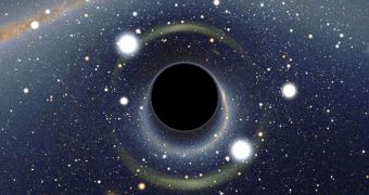 This black hole is located in a dwarf galaxy orbiting the Milky Way, called the Large Magellanic Cloud