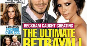 Cover of the latest issue of InTouch magazine, claiming David Beckham cheated on Victoria