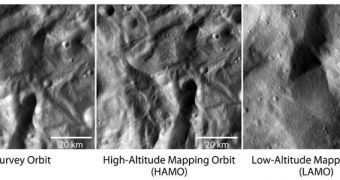 This is how Dawn saw Vesta's surface from a number of different orbits