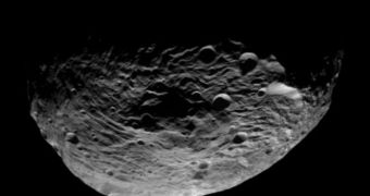 Dawn snapped this image of Vesta's south pole just three days after entering orbit around the asteroid