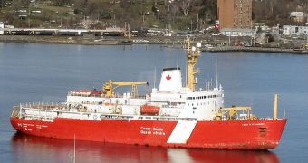 This is the Canadian Coast Guard icebreaker Louis S. St. Laurent