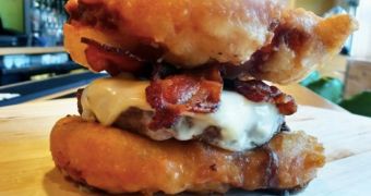 The deep-fried Twinkie burger will be debuted this month