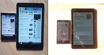 Dell Venue 8 Pro shown next to a AMOLED smartphone