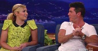 Demi Lovato and Simon Cowell talk about their chemistry on X Factor USA on Conan O’Brien